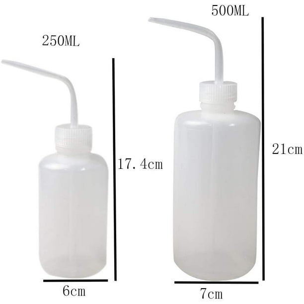 Lot de 6 flacons compressibles à bouche étroite de 250 ml et 500 ml, flacon  de lavage de sécurité, flacon compressible en plastique 