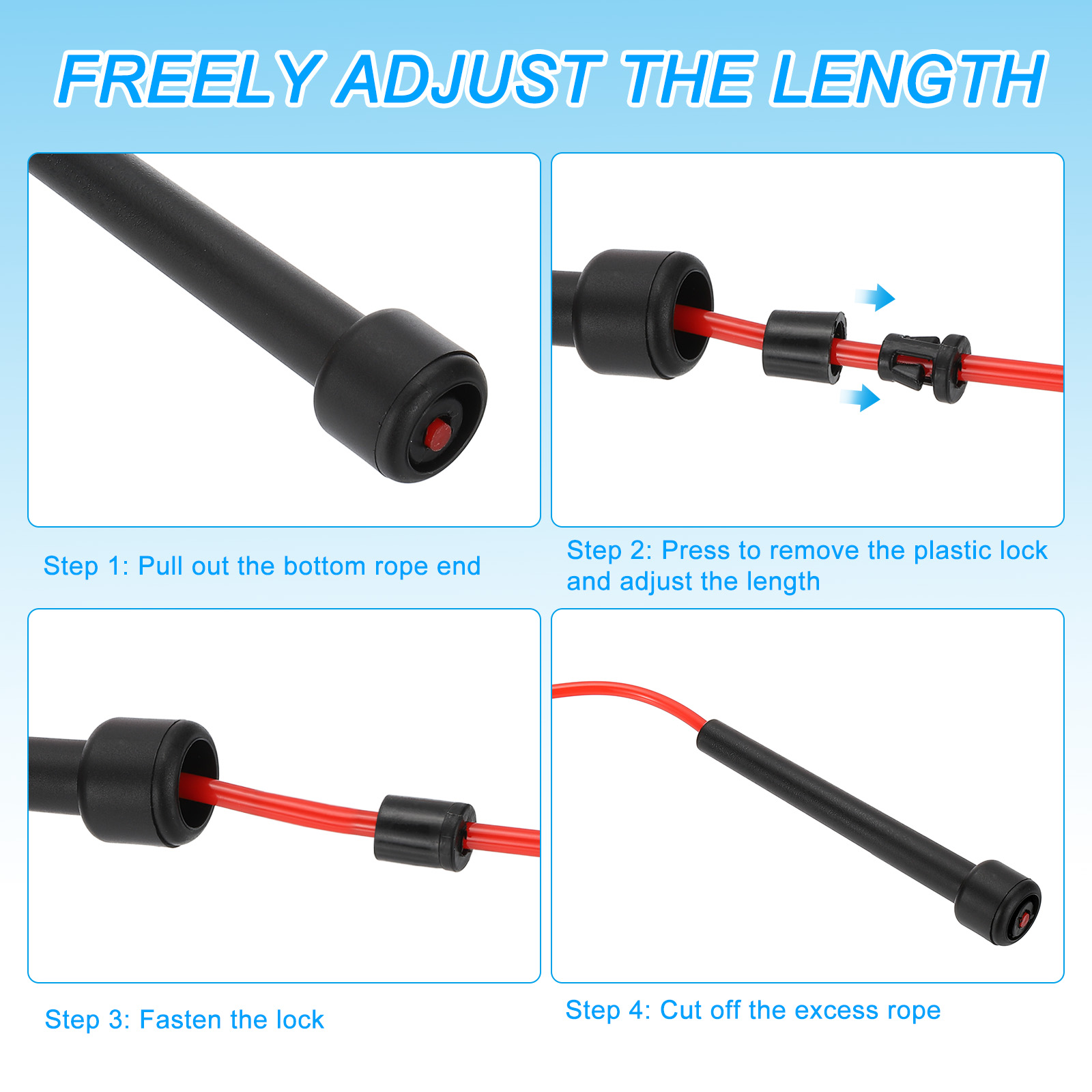 Uxcell Jump Ropes Workout Jumping Rope Adjustable Tangle-Free Skipping Rope Multicolor 10 Pack