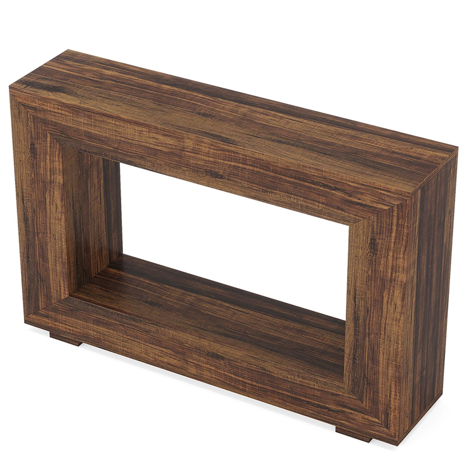 Demi Bonn 47" Farmhouse Console Table, Modern Living Room Sofa Table with Storage, Contemporary Entryway Hall Table, Foyer Display Table, Rustic Brown