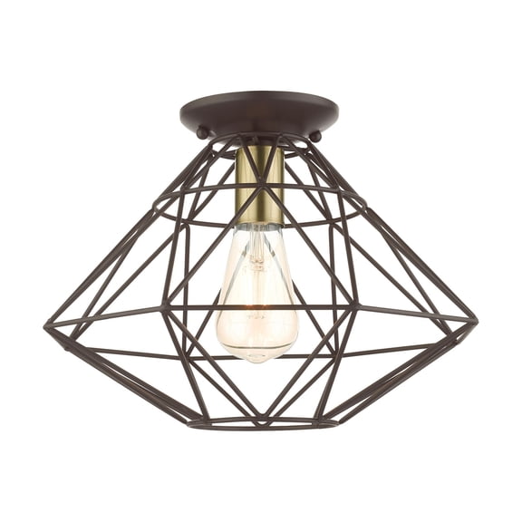 Livex Lighting - Geometric - 1 Light Flush Mount in Geometric Style - 13.5