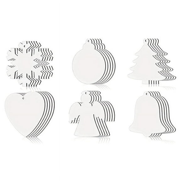 TOP! 30 Pieces Sublimation Ornament Blank Double Sided Blanks Christmas Pendants