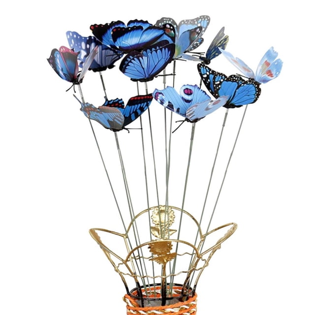 Simulation Butterfly Stick Outdoor Garden Flower Pot Decor Ornament