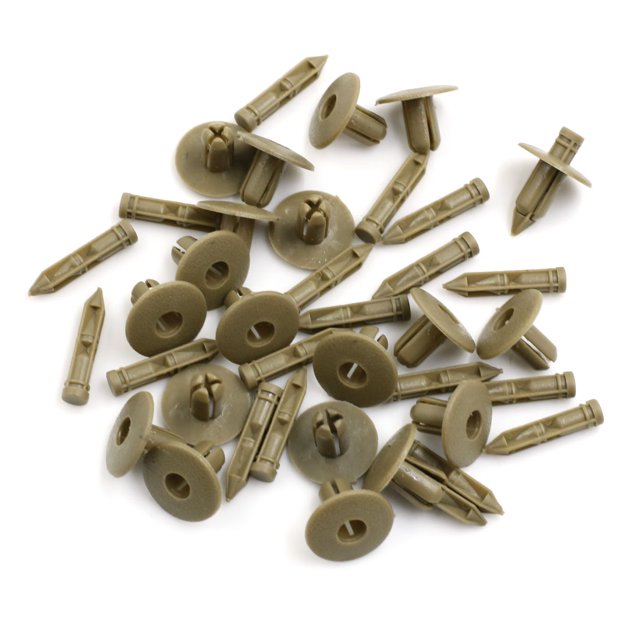20Pcs 7x17x24mm Vehículo Puerta Burlete Remaches Plástico Beis Grapas Clips de Maletero