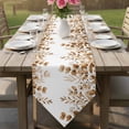 thumbnail image 6 of Table Runners 108 Inches Long, Brown Yellow Eucalyptus Leaves Cotton Linen Kitchen Dining Coffee Table Runner for Party Home, Watercolor Spring Summer Botanical Tabletop Dresser Scarves 13x108 Inch, 6 of 9
