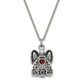 thumbnail image 2 of Auriga Stainless Steel Red CZ July Birthstone Antiqued Angel Ash Holder Necklace for Women 18", 2 of 6