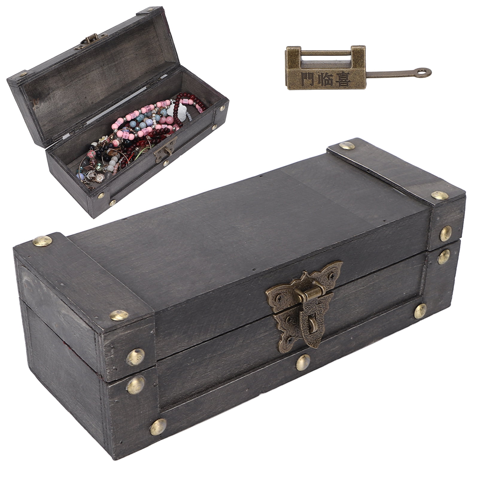 Vintage Wooden Boxes,Decorative Wooden Storage Box Treasure Jewelry