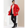 thumbnail image 4 of DARING DIVA Men's Winter Coat Stand Collar Double Breasted Pea Coats 2XL Red, 4 of 6