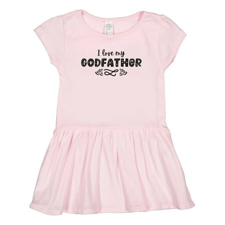 

Inktastic I Love My Godfather with Hearts Gift Toddler Girl Dress
