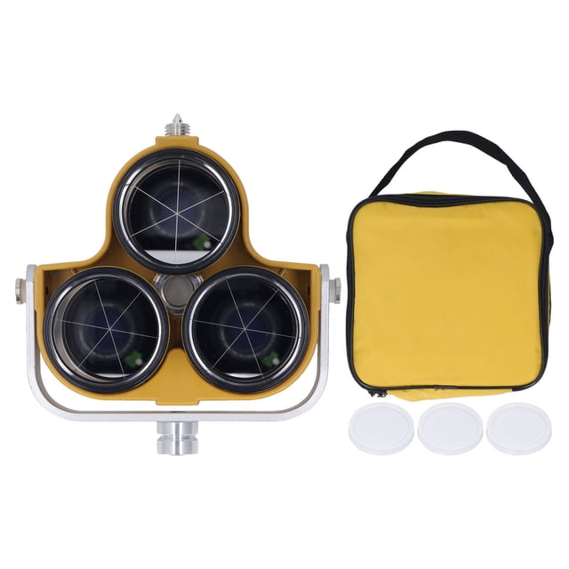 Prisma triple de 64 mm de diámetro efectivo, vidrio óptico con desplazamiento de 0 mm o -30 mm, 64 luces, para estación total, topografía