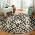 thumbnail image 3 of 4â€™ Round Gray and Cream Geometric Area Rug, 3 of 8