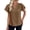 Khaki, variant on Womens Ruffle Sleeve Top V Neck Ruffle Short Sleeve Dressy Work Casual Summer Tunic Tops for Busines