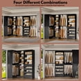 thumbnail image 4 of Homieasy 96"-128" 2-Piece Freestanding Closet System, Corner Wardrobe Organizer with Drawers & Shelves for Bedroom/Living Room,Black, 4 of 6