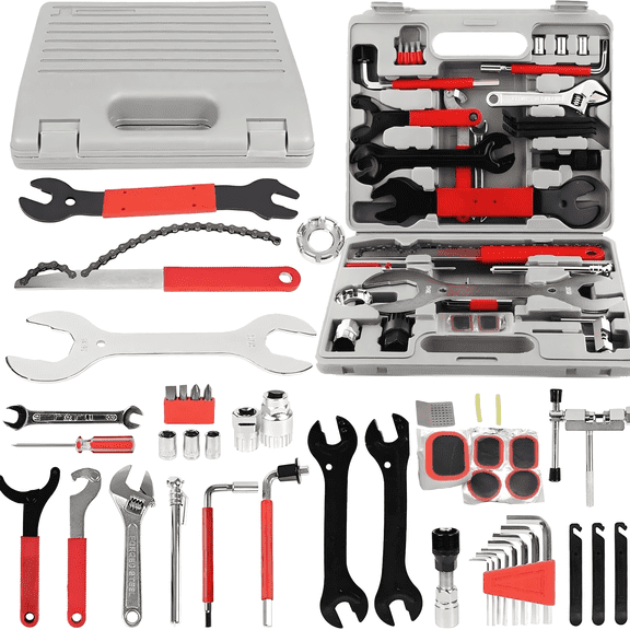 Arcticwind 44-Piece Bicycle Repair Tool Kit with Storage Box, Essential Bike Maintenance Set for Tire, Brake, Chain & Pedal, Compatible with Mountain Road Cruiser Bicycles