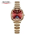 thumbnail image 4 of Skmei Women's Luxury Rose Gold Square Watch – Diamond Analog Quartz Stainless Steel Waterproof Dress Wristwatch, 4 of 10