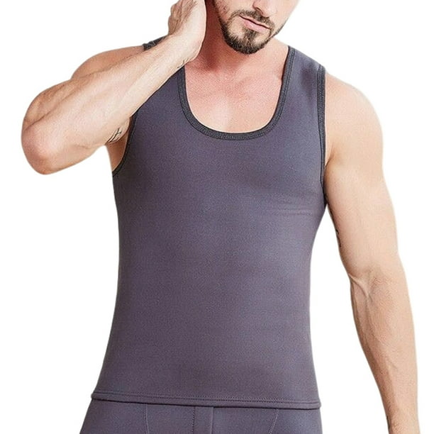 Qarigey Chaleco Cómodo Transpirable Sudor Realsing Chaleco Moderno Simplemente Ocio Interior Sin Mangas Ciclismo Escalada Correr Montar Camisetas Gris Oscuro 4XL Qarigey AP013681-12