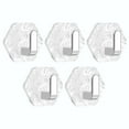 thumbnail image 2 of HomiTools Wall Mount Hooks Hexagon Adhesive Hooks With Water Design No Drill Wall Hanging Storage Rack Damage Sticky Hooks 5pc No-Drill Wall Hooks Bathroom Towel Organizers Silver, 2 of 9