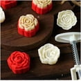 thumbnail image 6 of Mooncake Mold 30g- Rose Flowers Cookie Stamps Plastic Hand Press Floral Shape Kitchen Gadgets DIY Baking Pastry Tool 1.57in (Rose 30g), 6 of 12