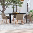 thumbnail image 1 of vidaXL 5 Piece Garden Dining Set with Cushions Brown, 1 of 4