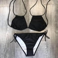 thumbnail image 2 of Plus Size Women 2pc Swimwear Padded Bikini Set Halter Swimsuit Black, 2 of 3
