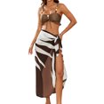 thumbnail image 1 of Wyzesi Women's Swimsuit Beaded String Three Piece Bikini High-Waisted Swimwears Brown S, 1 of 4