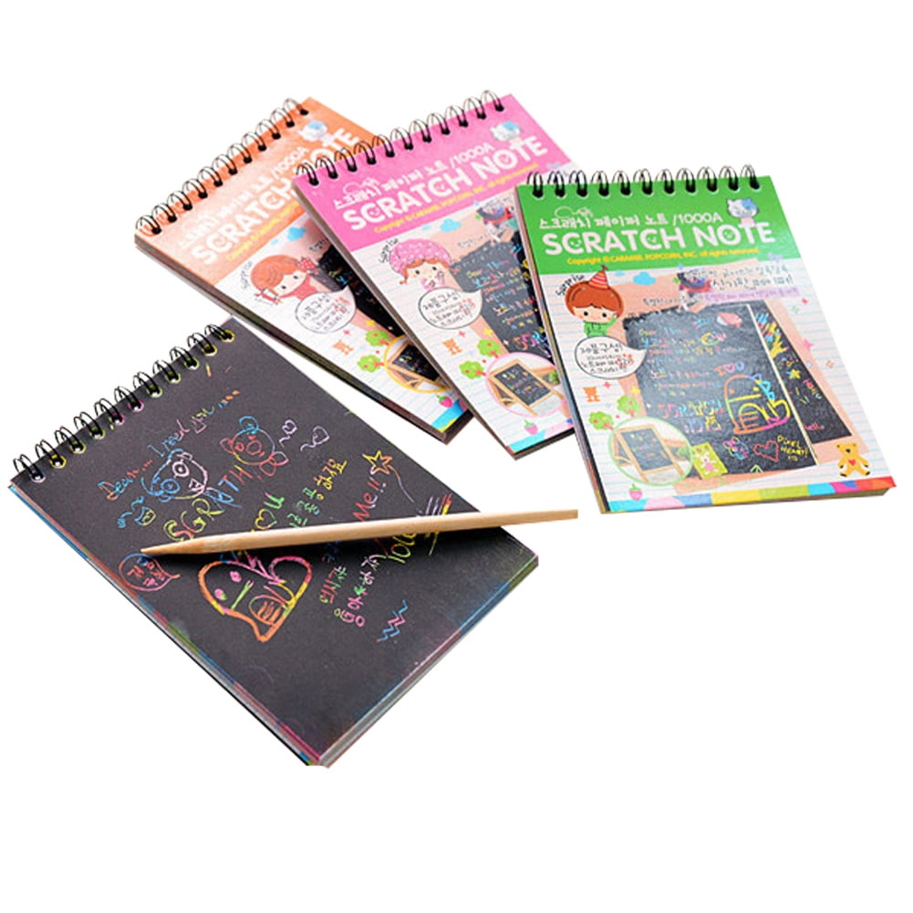 Akoyovwerve 4PCS Innovative Diy Scratch Painting Graffiti Book For