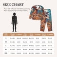 thumbnail image 4 of Yiaed Artistic Orange Carnation Skull Print Pajamas Women's Long Sleeve Sleepwear Soft Button Down Loungewear Pjs Lounge Set Nightwear Womens Pajama Pants-Small, 4 of 7