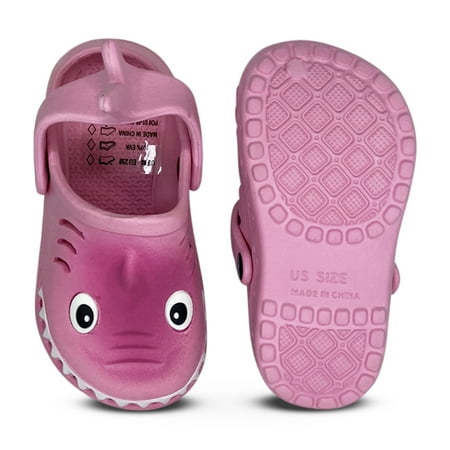 

NORTY Toddler Girls Comfort Clogs Female Ankle Strap Sandals Pink Shark