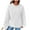 White, variant on Full Zip Waffle Sweatshirt for Women Fashion Long Sleeve Waffle Knit Hoodies Drawstring Sweat Jacket Comfy Solid Winter Clothes