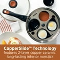 thumbnail image 5 of Farberware Glide Copper 8 Inch Ceramic Nonstick Egg Poacher with Lid Dishwasher Safe, Black, 5 of 6