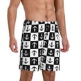 thumbnail image 2 of Fuzoiu Nautical Anchors1 Print Pajama Shorts for Men, Men's Pajama Bottoms,Mens Lounge Sleepwear,Pajama Pants with Pocket-Medium, 2 of 6