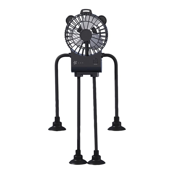 Portable Robot Fan Man, Desk Fan Rechargeable with Suckers, Small Fan for Office, Home, and the Outdoors,Rechargeable , Flexible Bendable 4 Legs Structure,14.57*1.54in.