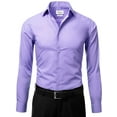 thumbnail image 2 of Berlioni Italy Men's Long Sleeve Premium Slim Fit Dress Shirt, 2 of 4
