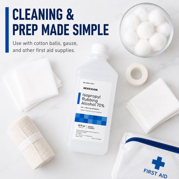 McKesson Isopropyl Rubbing Alcohol, 70% Strength, First Aid
