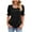 Black, variant on Qiaocaity Summer Tunic Blouses for Women Casual Solid Squareneck Short Sleeve Tops Blouses T Shirt Black L