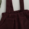 thumbnail image 5 of Okbabeha Toddler Baby Girls Doll Collar Ruffle Long Sleeve Linen Blouse Top+Corduroy Overalls Suspender Pants Vintage Fall Clothes Outfit, 5 of 7