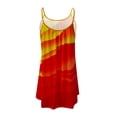 thumbnail image 4 of Robe d'Été Sans Manches pour Femme, Mini Robe de Plage, Bretelles Spaghetti Ajustables, Robe Ample Plissée, Robe Soleil Bohème à Imprimé, 4 of 5