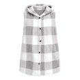 thumbnail image 5 of UDAUDU Womens Fleece Vests Fall Winter Fuzzy Button Down Hooded Plaid Vest | Fluffy Cute Plaid Checkered Vests Long Vests Holiday Sherpa Sleeveless Jacket Fall Clothes for Women L, 5 of 8