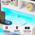 thumbnail image 3 of Afuhokles Nightstand Set of 2 with Charging Station and LED Lights, Night Stand with Bookshelf,Bedside Table with Drawers, White, 3 of 7