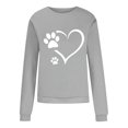 thumbnail image 4 of Fartey Chandail en Molleton de la Saint-Valentin pour Femmes en Liquidation Mode Mignon Imprimé Cœur Col Rond Chandail Décontracté Ample Manches Longues Chandails en Molleton de la Saint-Valentin 2025 Gris, 4 of 4