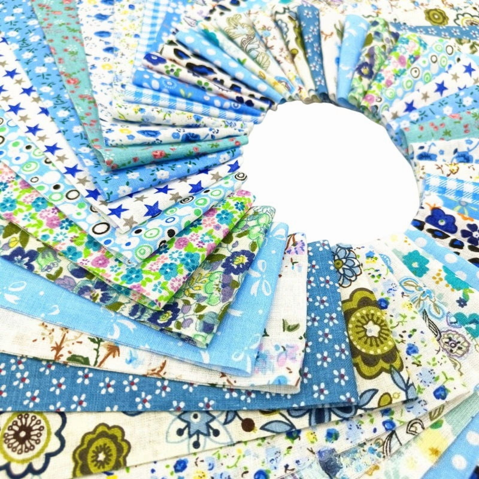 80 Pcs Jelly Roll Fabric Strips for Quilting Fabric, Sewing Supplies & DIY Crafts-2.6 Inch Precut Cotton Fabric Bundles, Perfect for Quilt Projects,Floral Patchwork Blue
