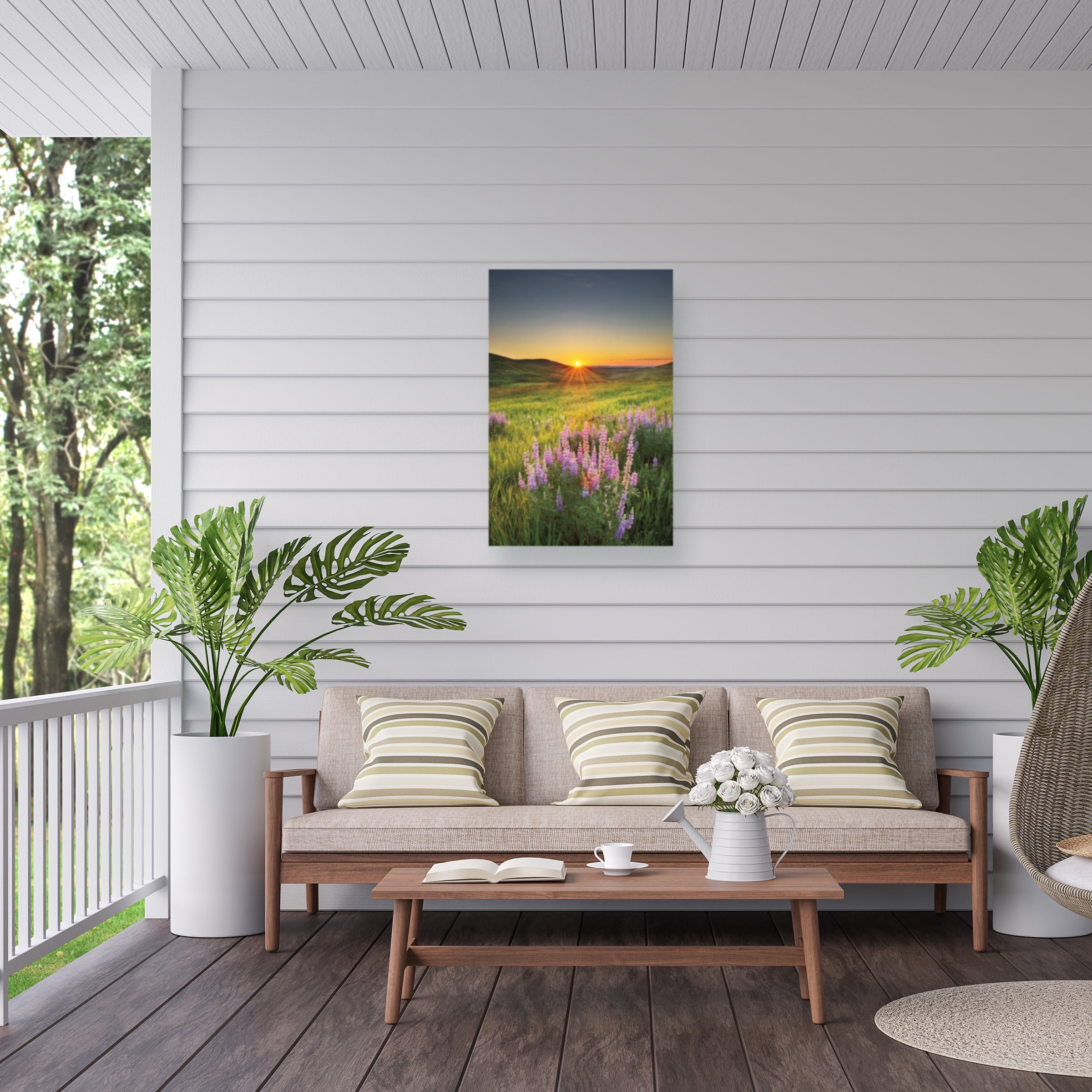 Alan Majchrowicz 'Prairie Sunrise' Outdoor Canvas 19x16