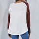thumbnail image 4 of Puntoco moda mujer Casual manga larga cuello redondo Patchwork señoras tops sudaderas Puntoco Puntoco-6068, 4 of 6