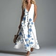 thumbnail image 2 of Dresses for Women Summer Casual Printed Dress Sleeveless Tank Dress Beach V-neck Sundress Dresses Long Dress, 2 of 7