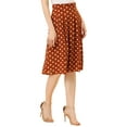 thumbnail image 5 of INSPIRE CHIC Women's Belted Elastic Waist Vintage A-Line Midi Skirt S Orange-Polka Dot, 5 of 7