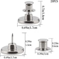 thumbnail image 2 of (1) 20 juegos de botones de Jean falsos de repuesto de 17mm, botones a presión de Metal desmontables sin costuras para ropa vaquera, pantalones vaqueros, bolsas, 2 of 5
