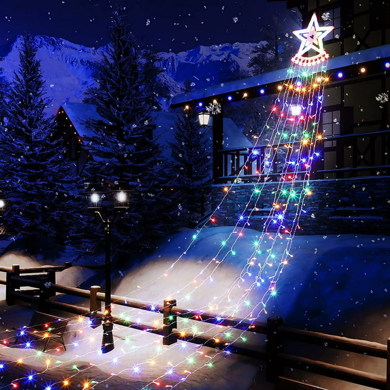 Quntis Christmas Decoration Lights, Star Tree Topper Waterfall String  Lights Outdoor Waterproof 11 M…See more Quntis Christmas Decoration Lights,  Star