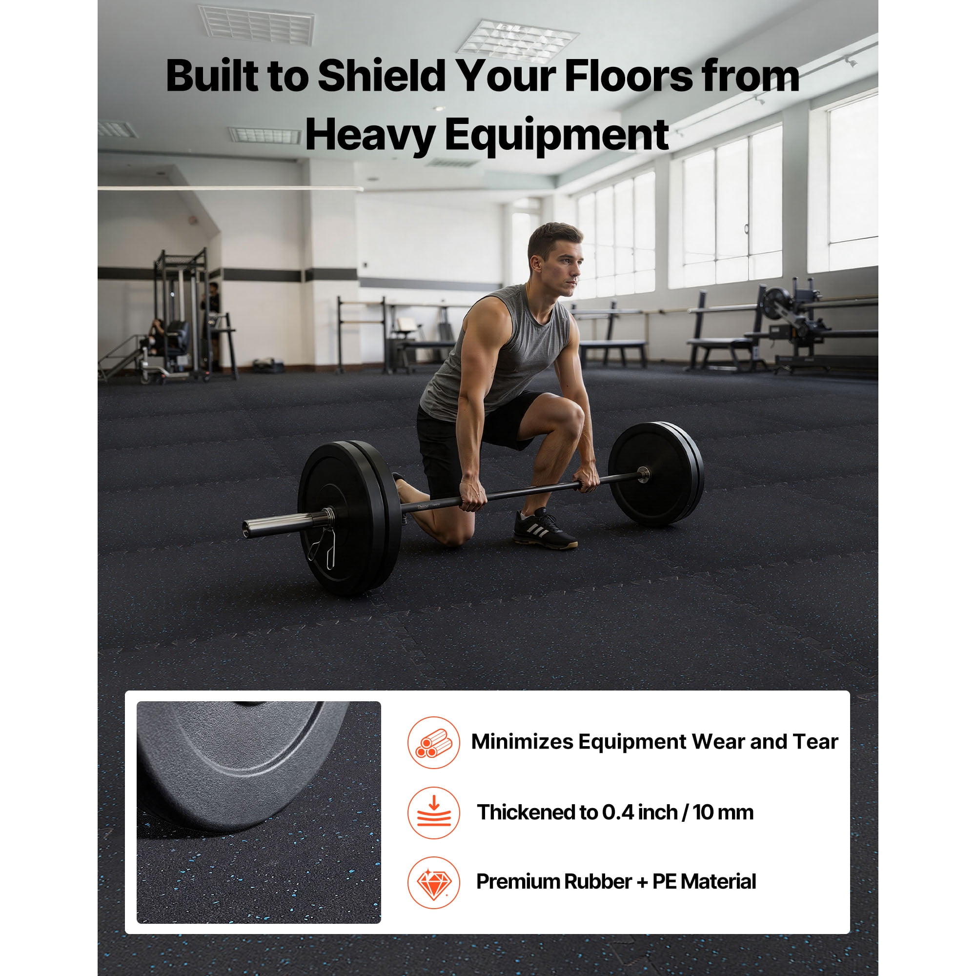 KFFKFF Puzzle Exercise Mat, 24 PCS Fitness Mats, 24 x 24 x 0.4 in, Durable EVA Foam Tiles, Interlocking Soft Flooring, Protective Padding with Blue Dots for Home Gym or Office