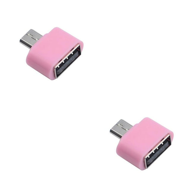 jesticaly OTG Adapter USB Phone Data Sharing Photo Converter Electronic Connector Household Smartphone Replacement Accessory Pink 2Set