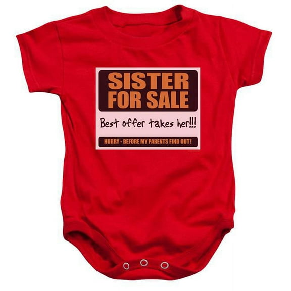 Trevco ATY260-SS-3 Sister for Sale-Infant Snapsuit, Red - Large 18 Mos