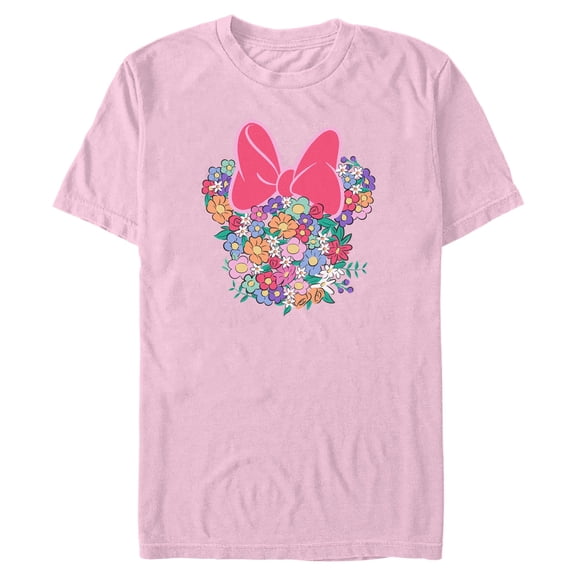 Mens Minnie Mouse Spring Flower Icon Silhouette T Shirt